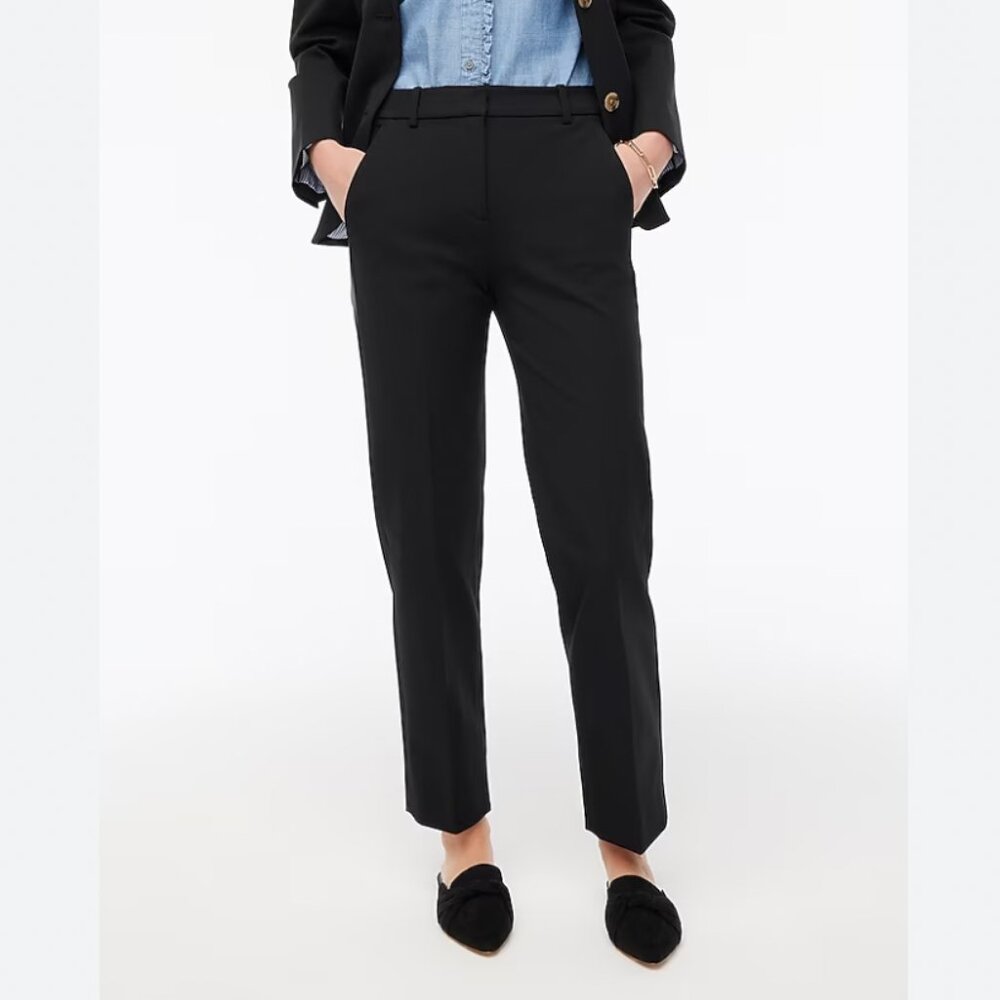 J.Crew Factory Kallie Straight Leg Crop Pant in Black (Size 12)
